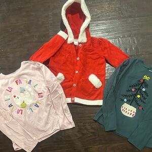 🎄 Holiday Sweater & Top Lot – Size 8 – Gymboree + Hanna Andersson – EUC 🎄